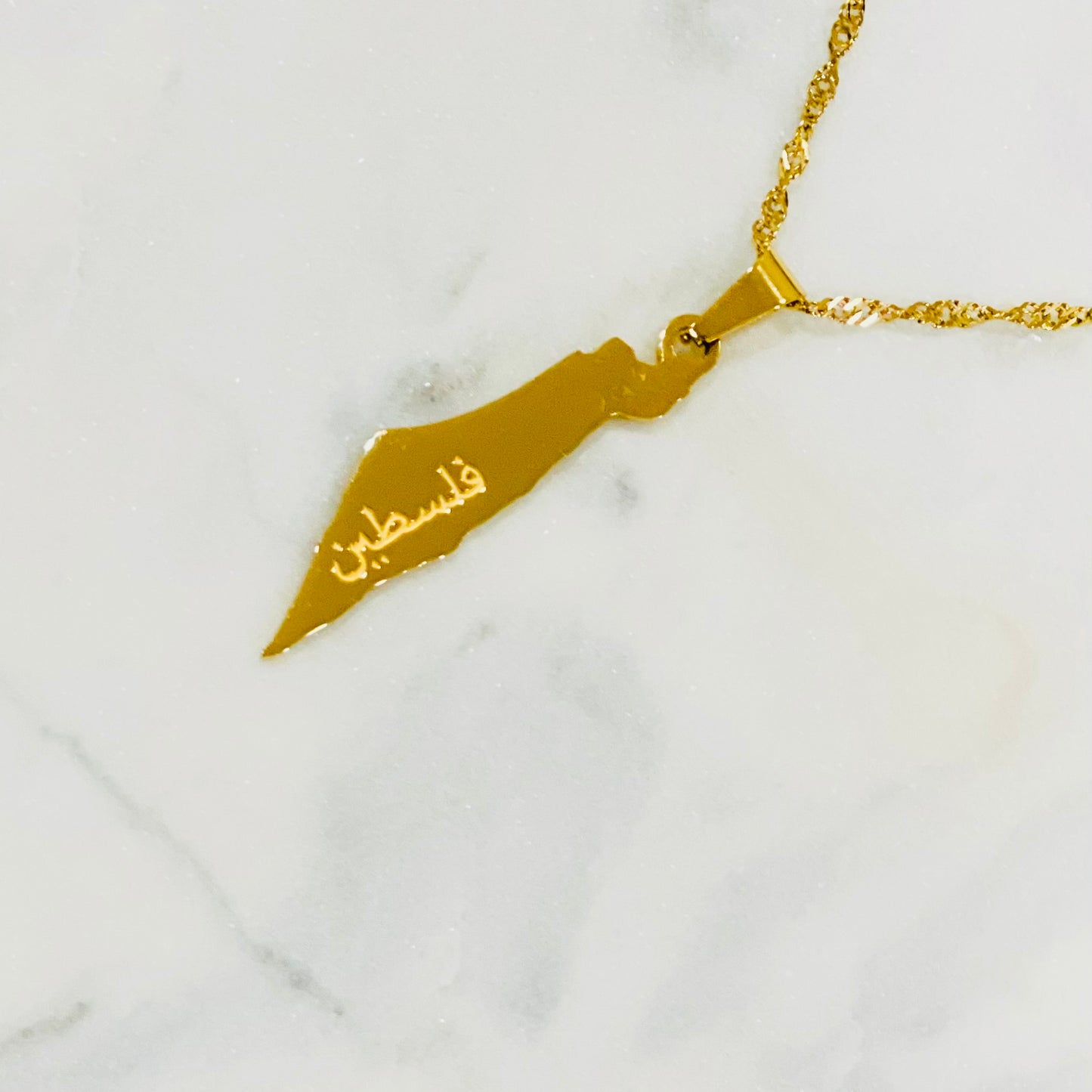 Map of Palestine Necklace